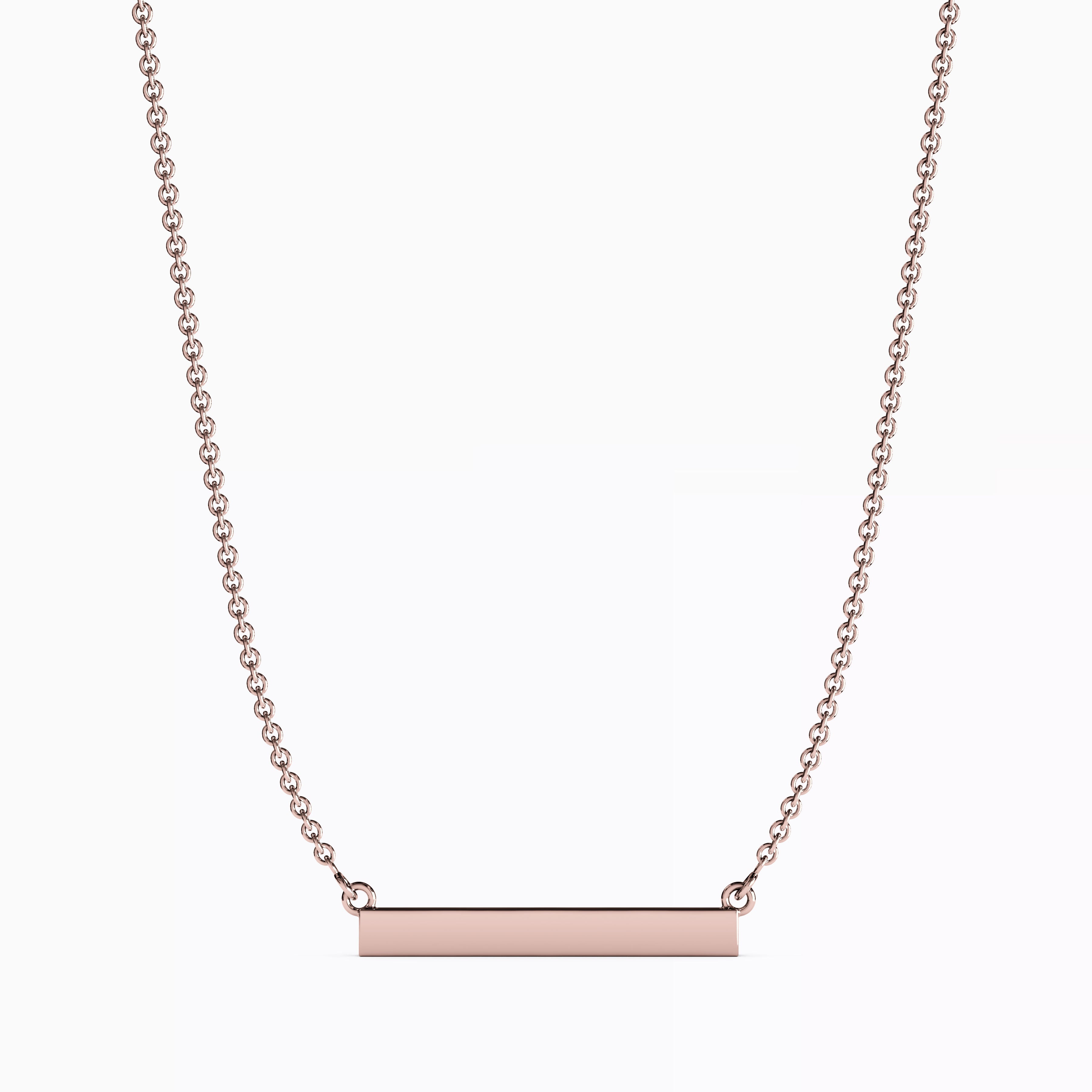Diamond Bar Necklace | 14K Gold