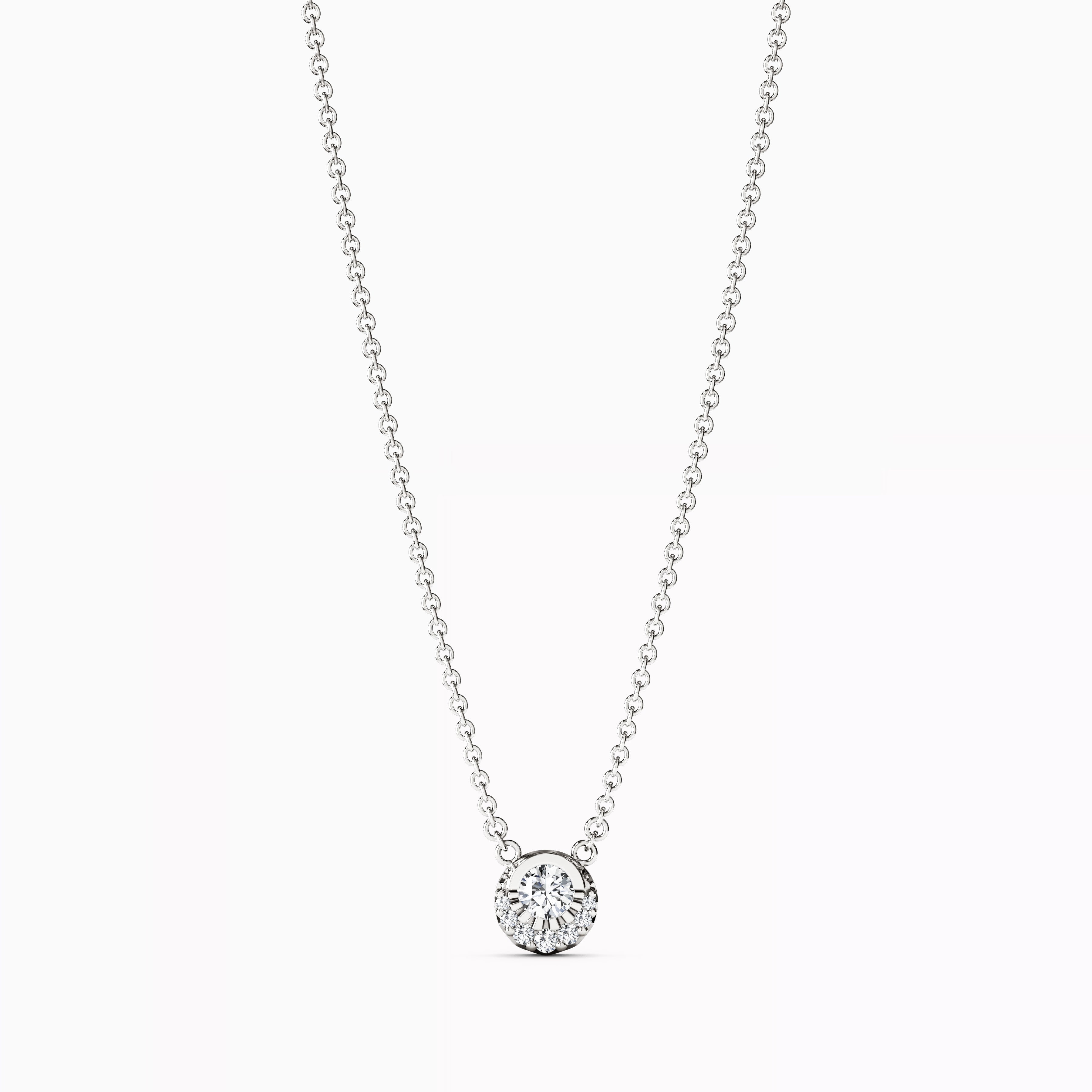 Diamond Crescent Necklace|  14K Gold