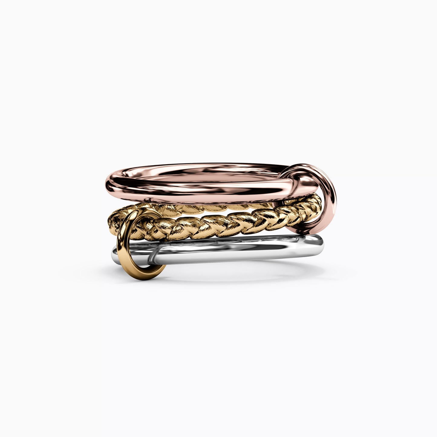 Stacked Ring in 14K Gold & Sterling Silver