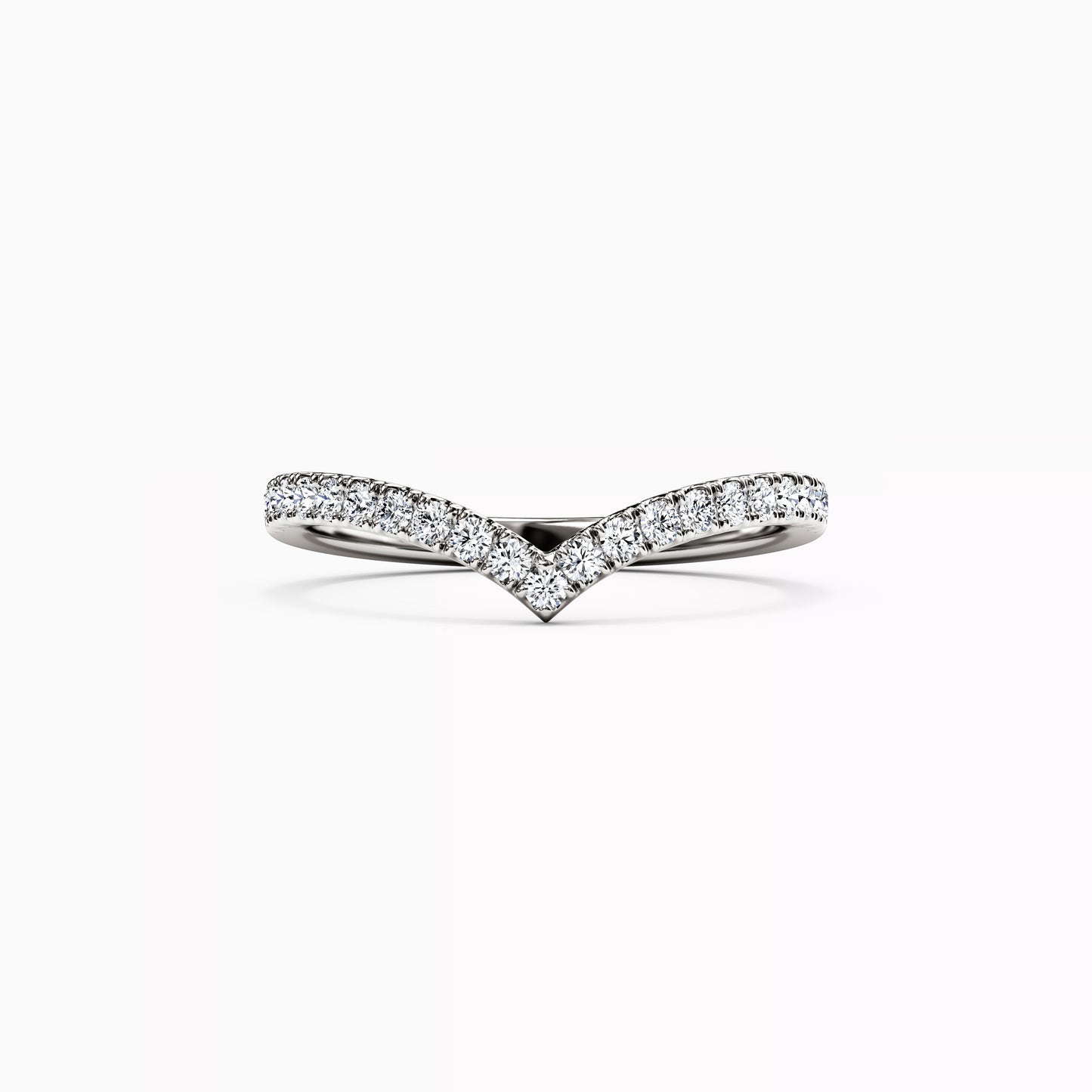 V Diamond Chevron Stackable Ring |14K Gold