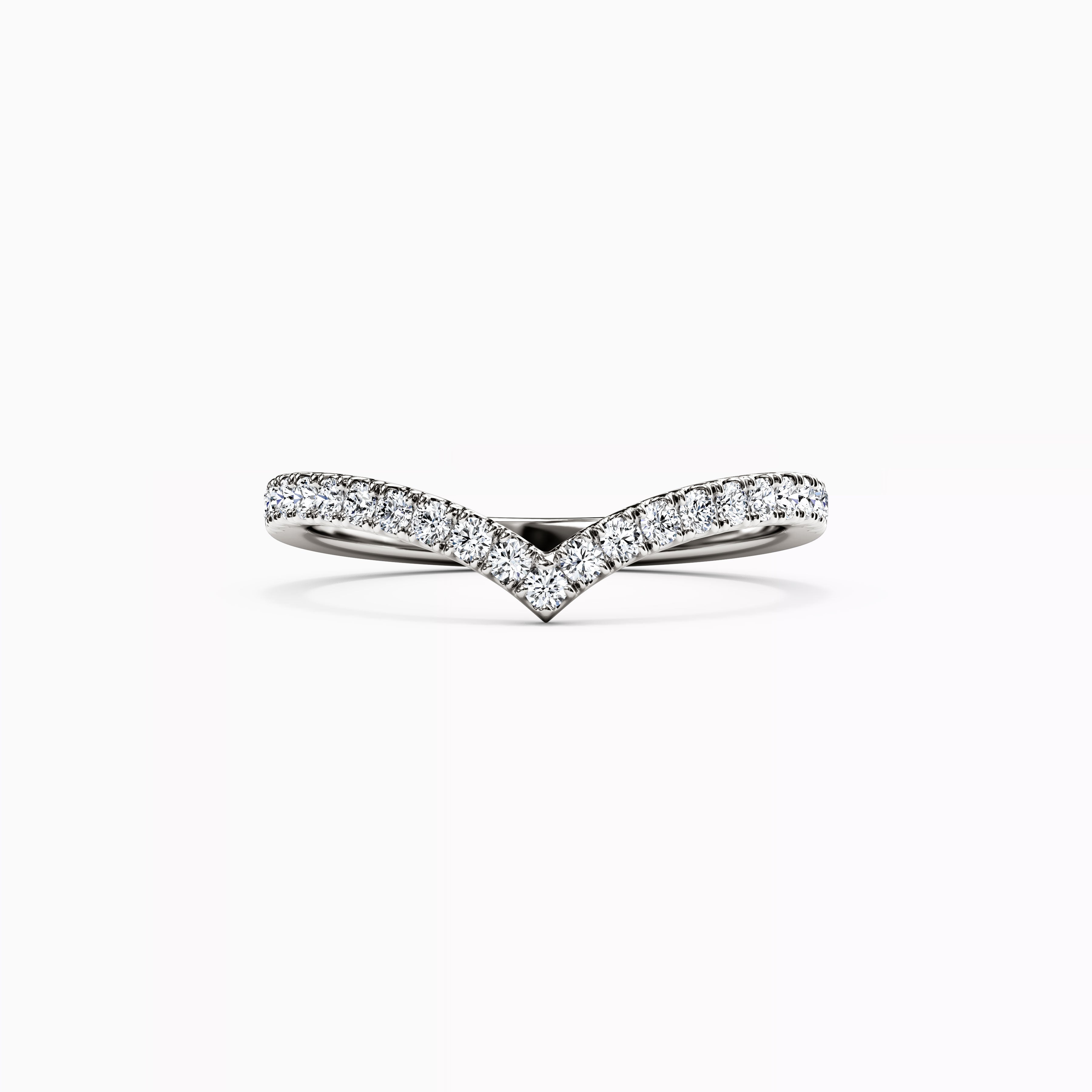 V Diamond Chevron Stackable Ring |14K Gold