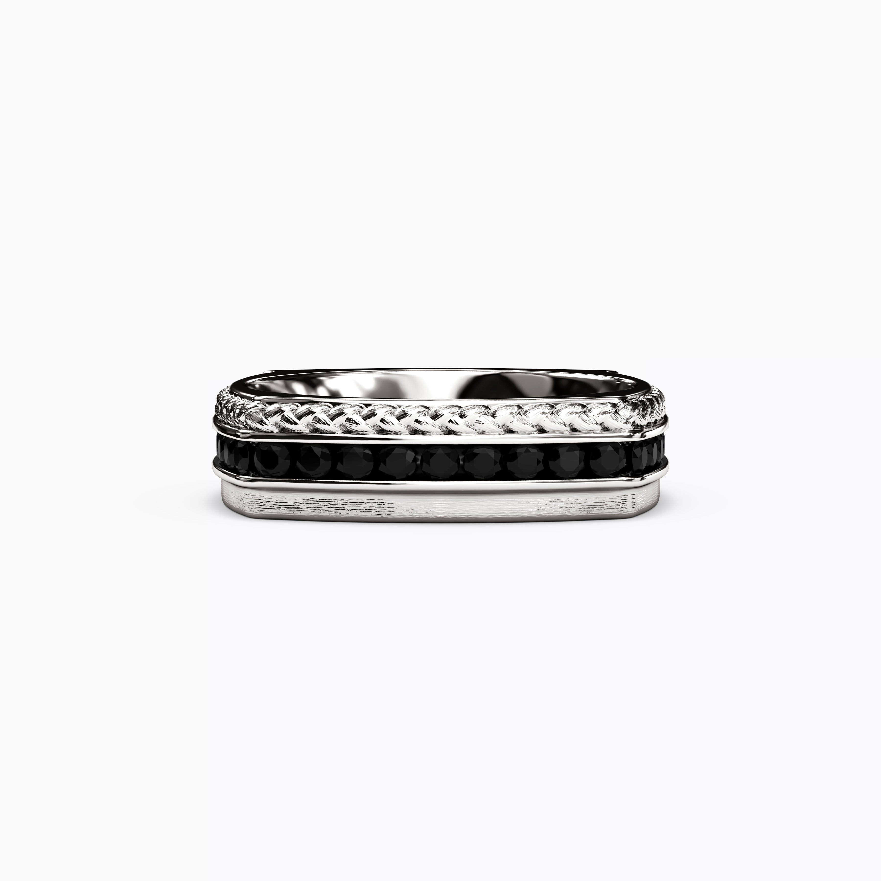 Black Diamond Men's Ring in Sterling Silver