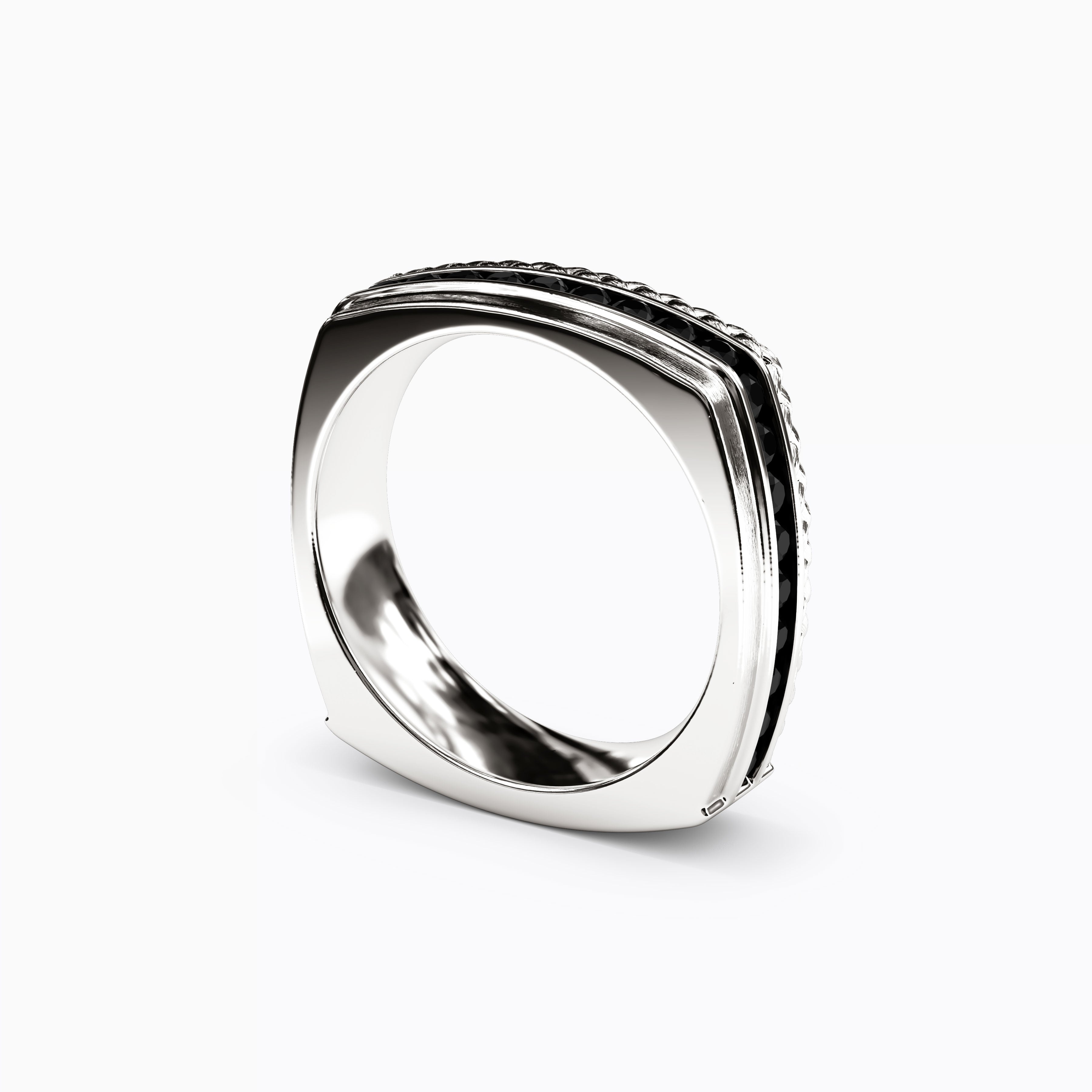 Black Diamond Men's Ring in Sterling Silver