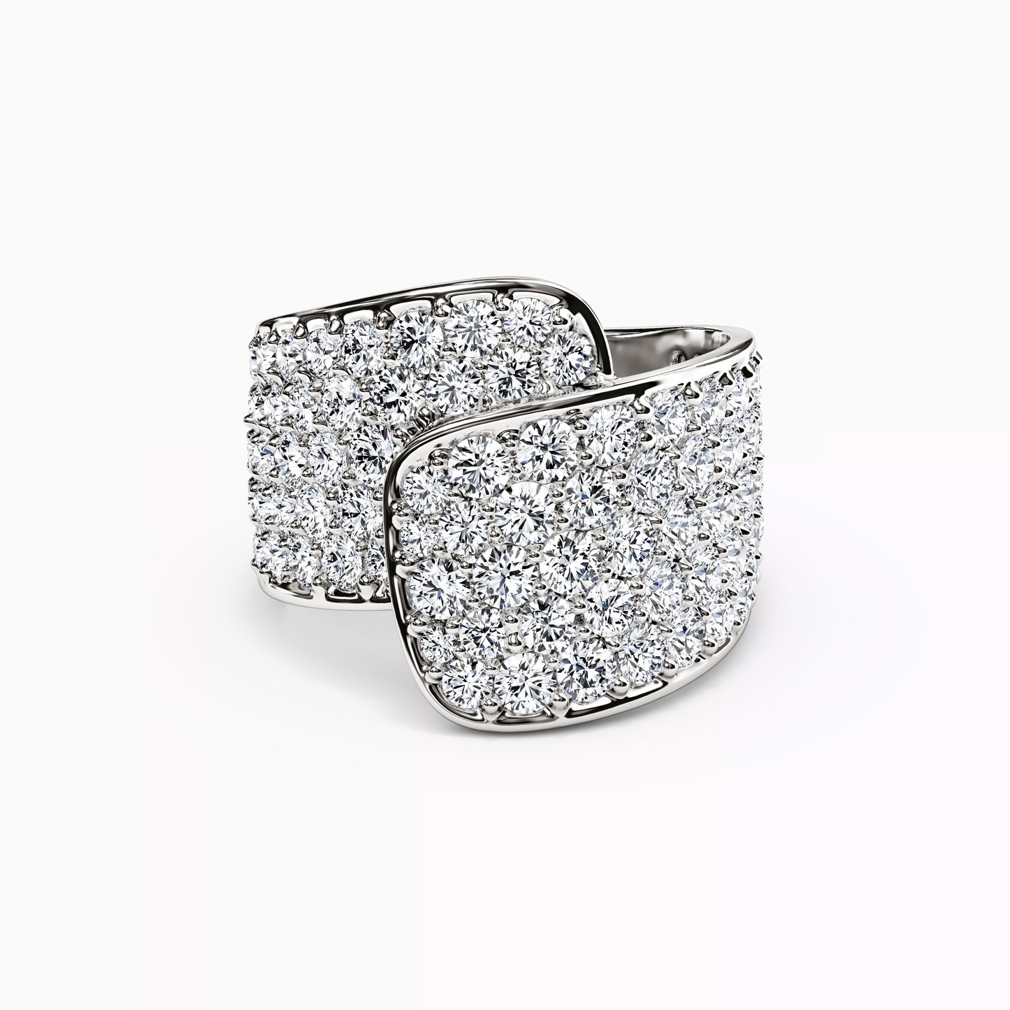 Diamond Row Wrap Ring in 14K Gold