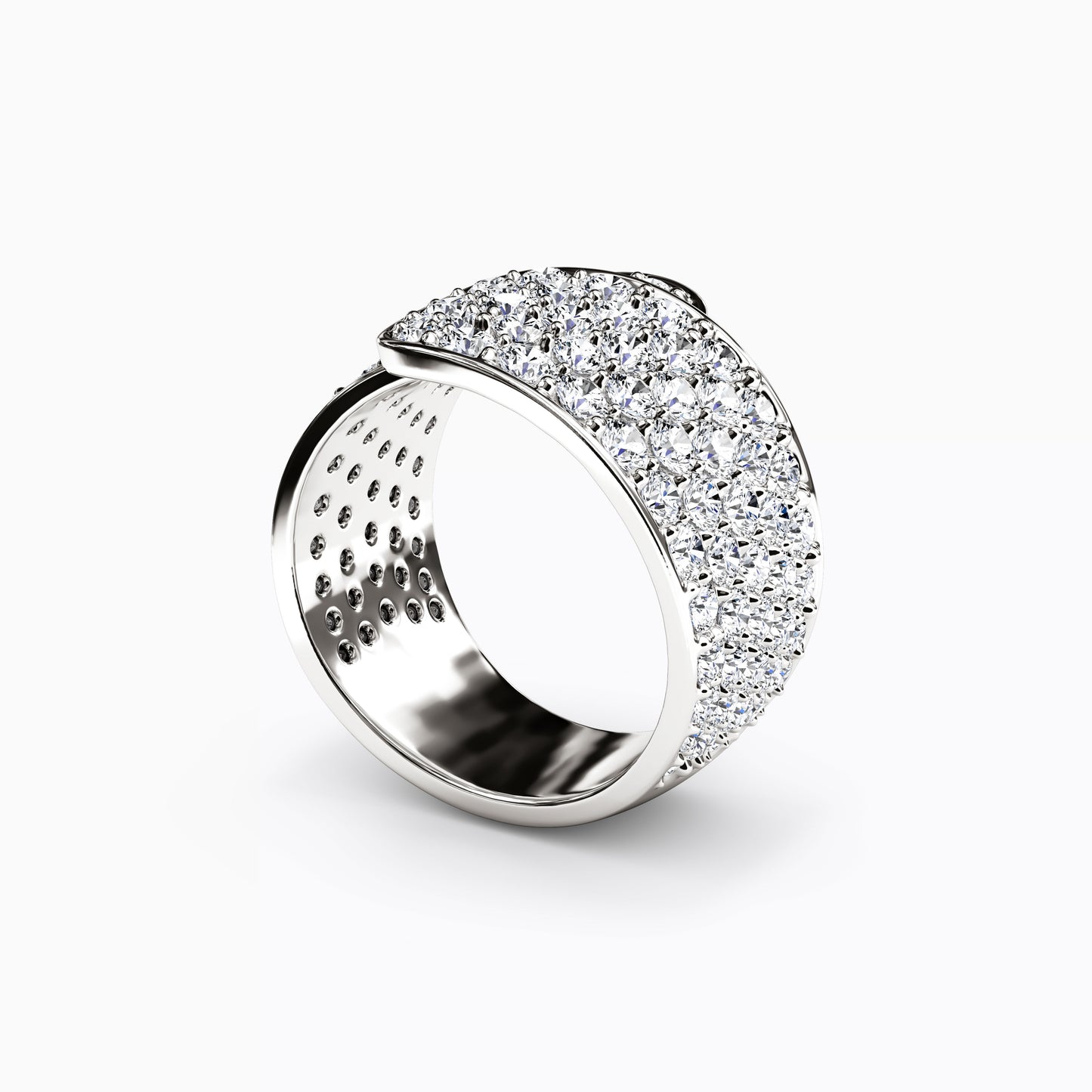Diamond Row Wrap Ring in 14K Gold