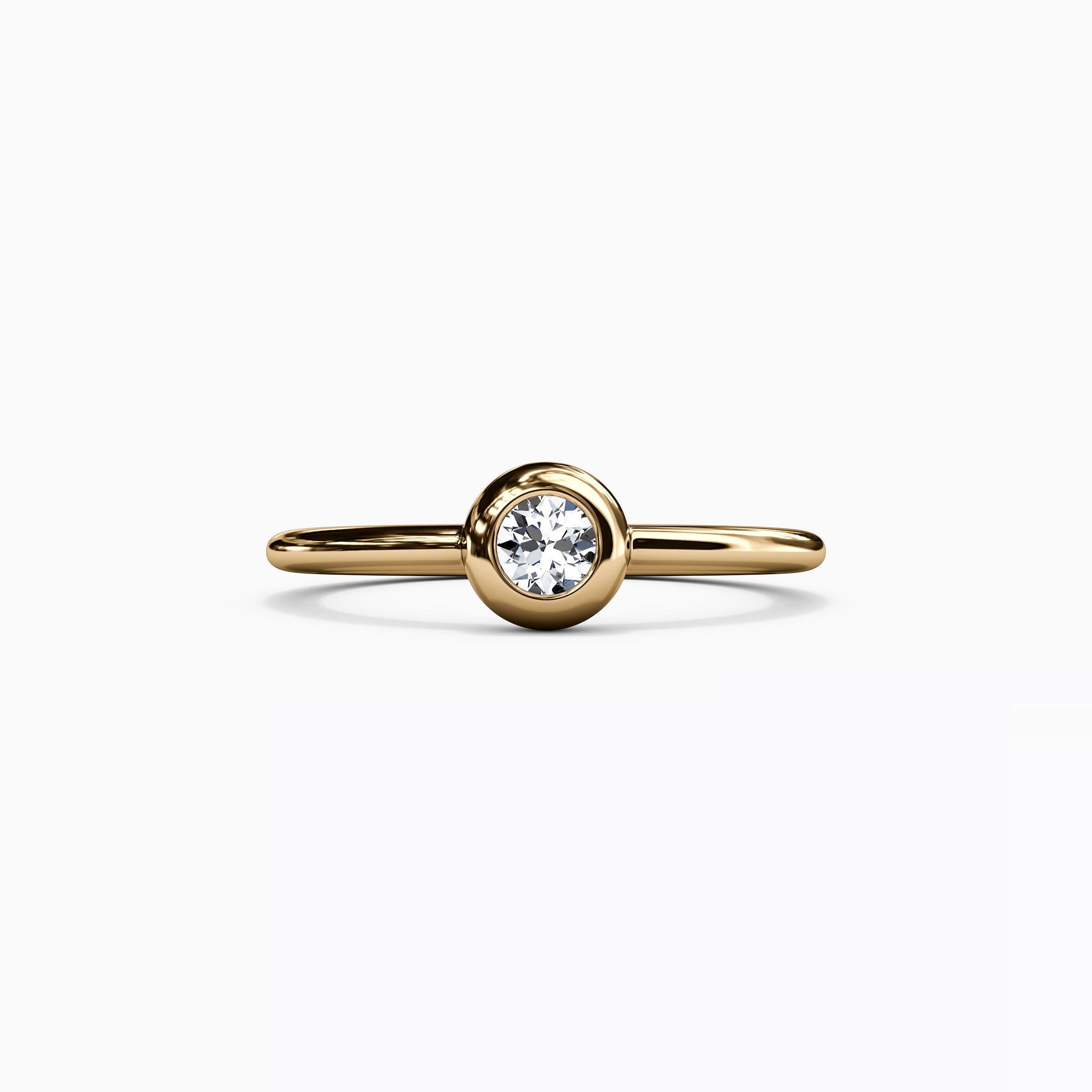 Single Diamond Bezel Ring | 14K Gold