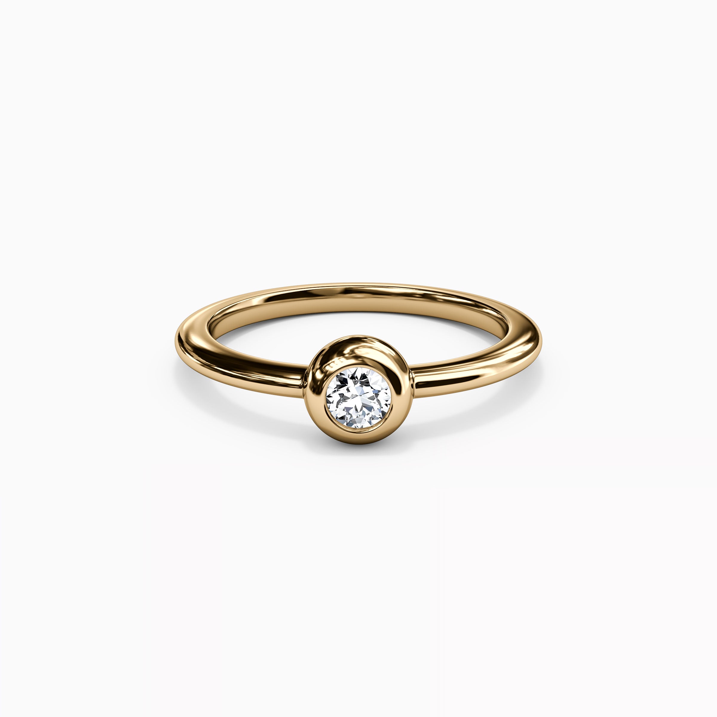 Single Diamond Bezel Ring | 14K Gold