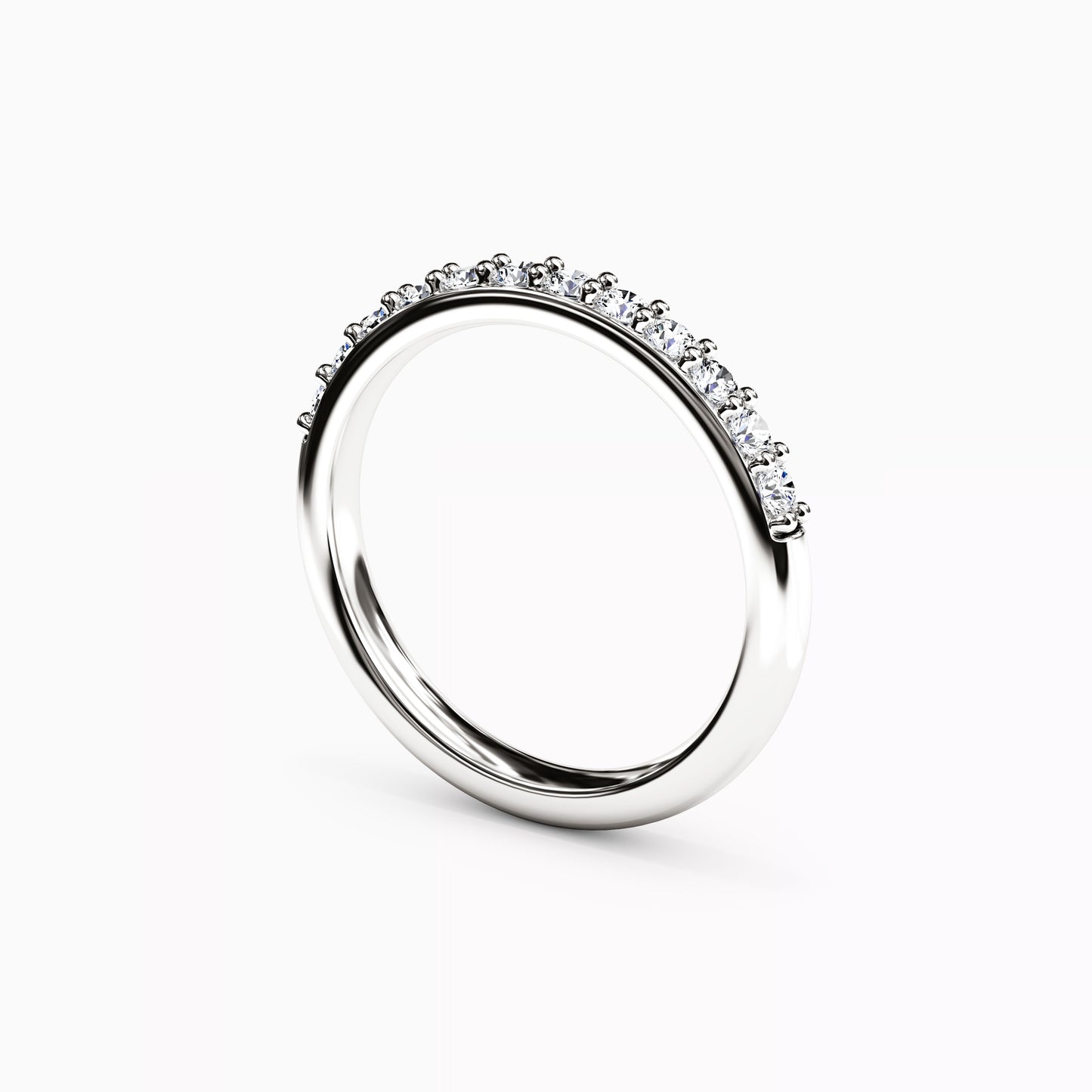 Diamond Shared Prong Wedding Band in 14K Gold
