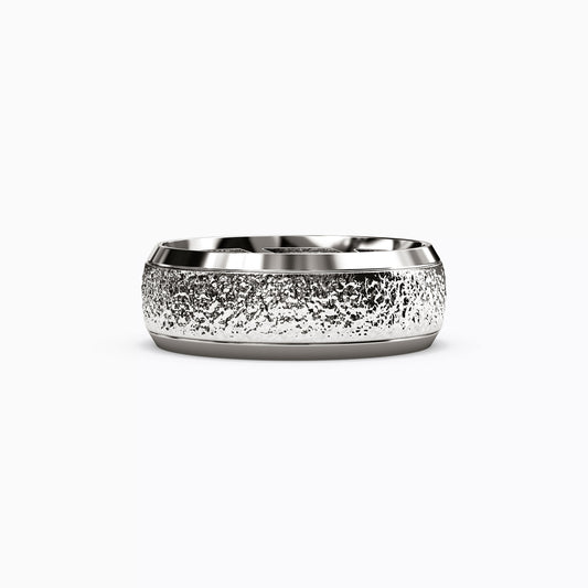 Stipple Finish Wedding Band in Platinum
