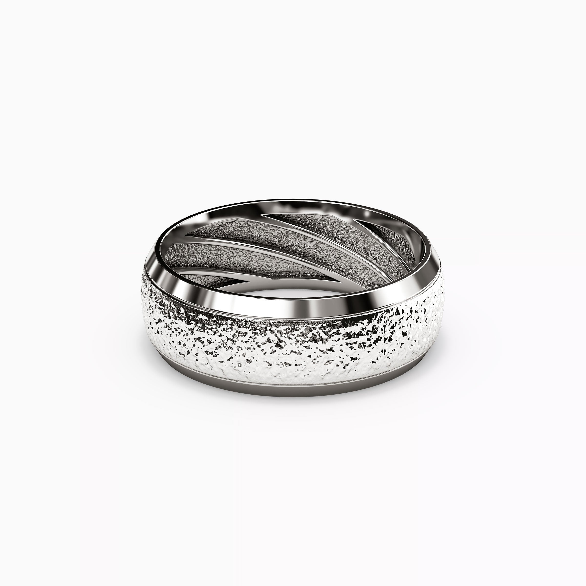 Stipple Finish Wedding Band in Platinum