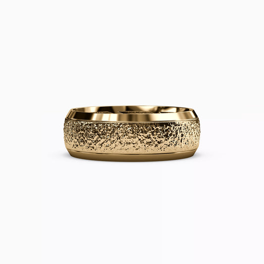 Stipple Finish Wedding Band in 14K Gold