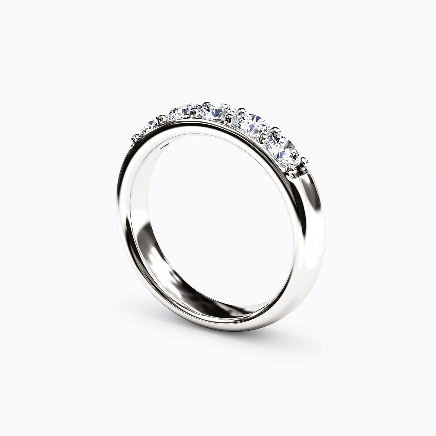 Diamond Shared Prong Wedding Band in 14K Gold