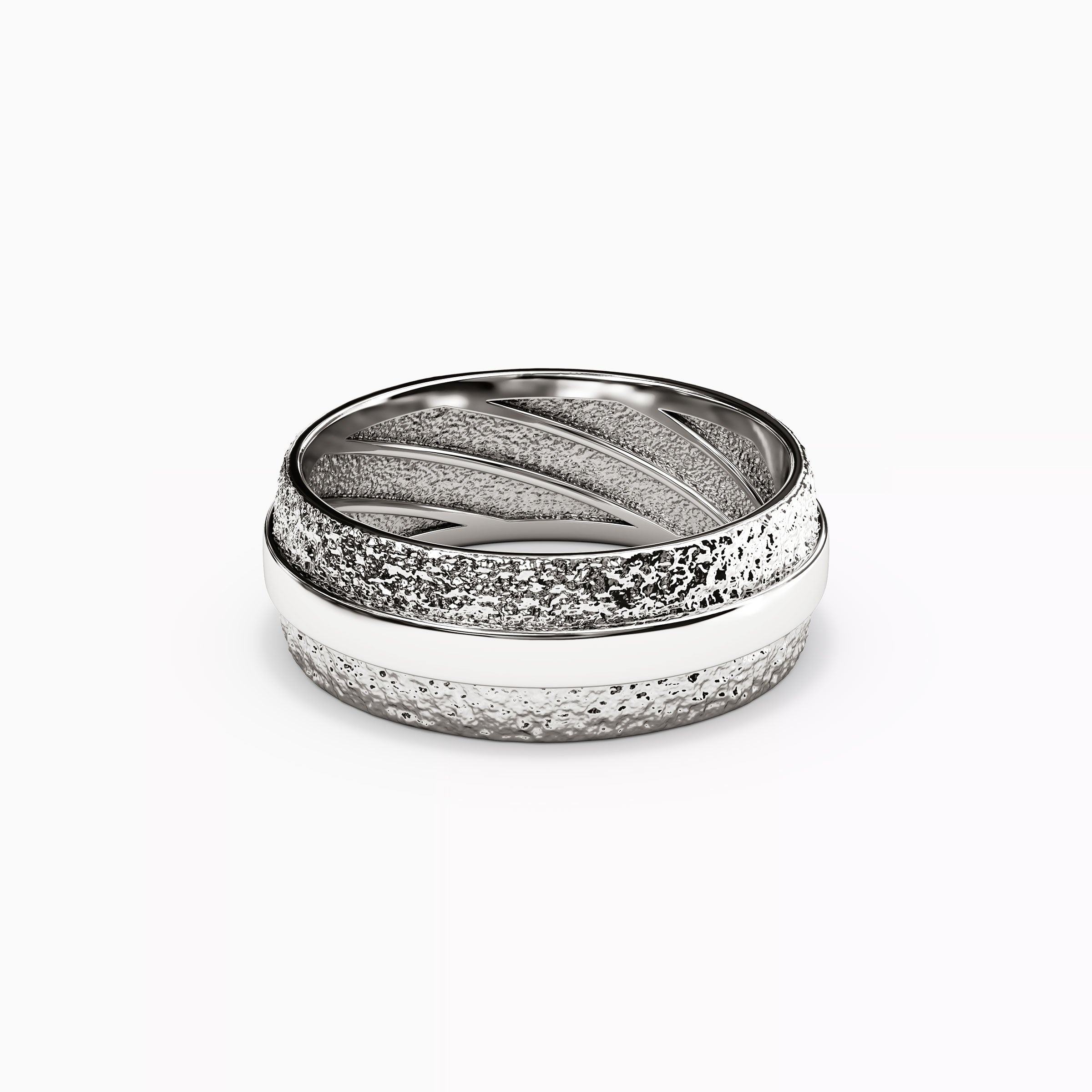 Polished Rail Wedding Band in Platinum