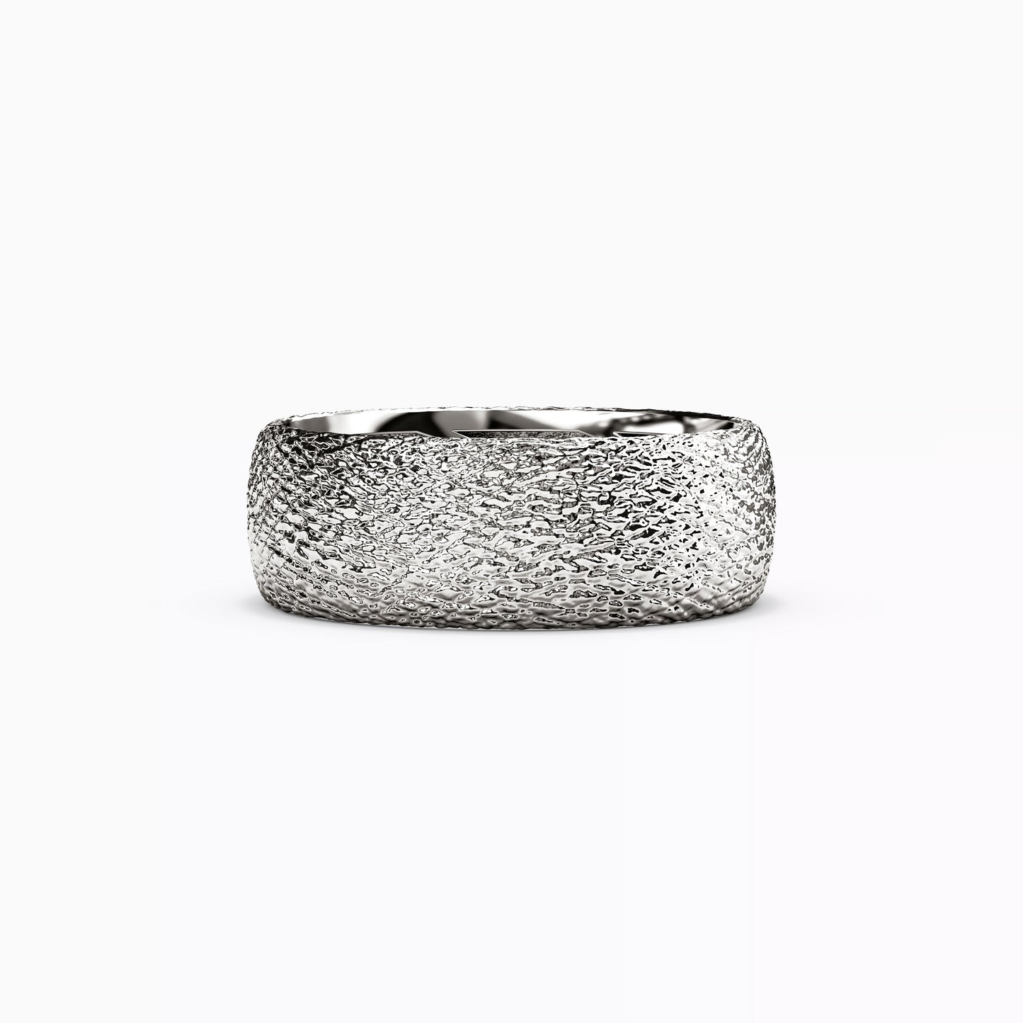 Cross-Hatch Texture Wedding Band in Platinum