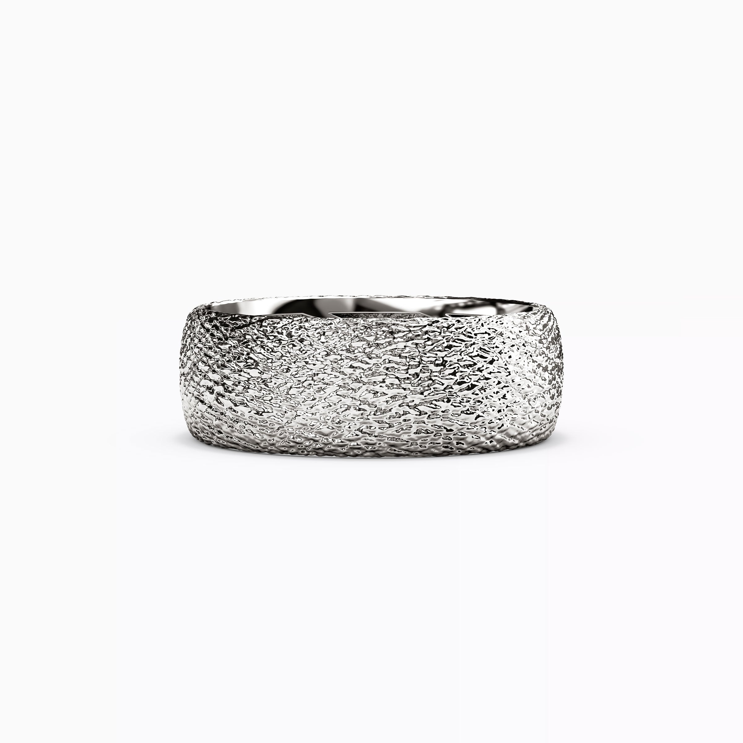 Cross-Hatch Texture Wedding Band in Platinum