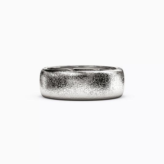 Diamond Brushed Wedding Band in 14K Gold