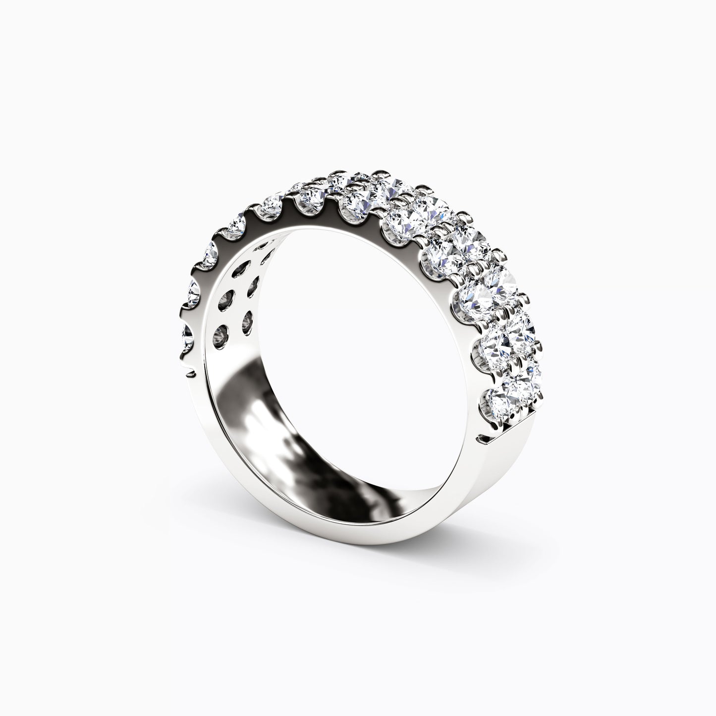 Diamond Double Row Wedding Band in 14K Gold
