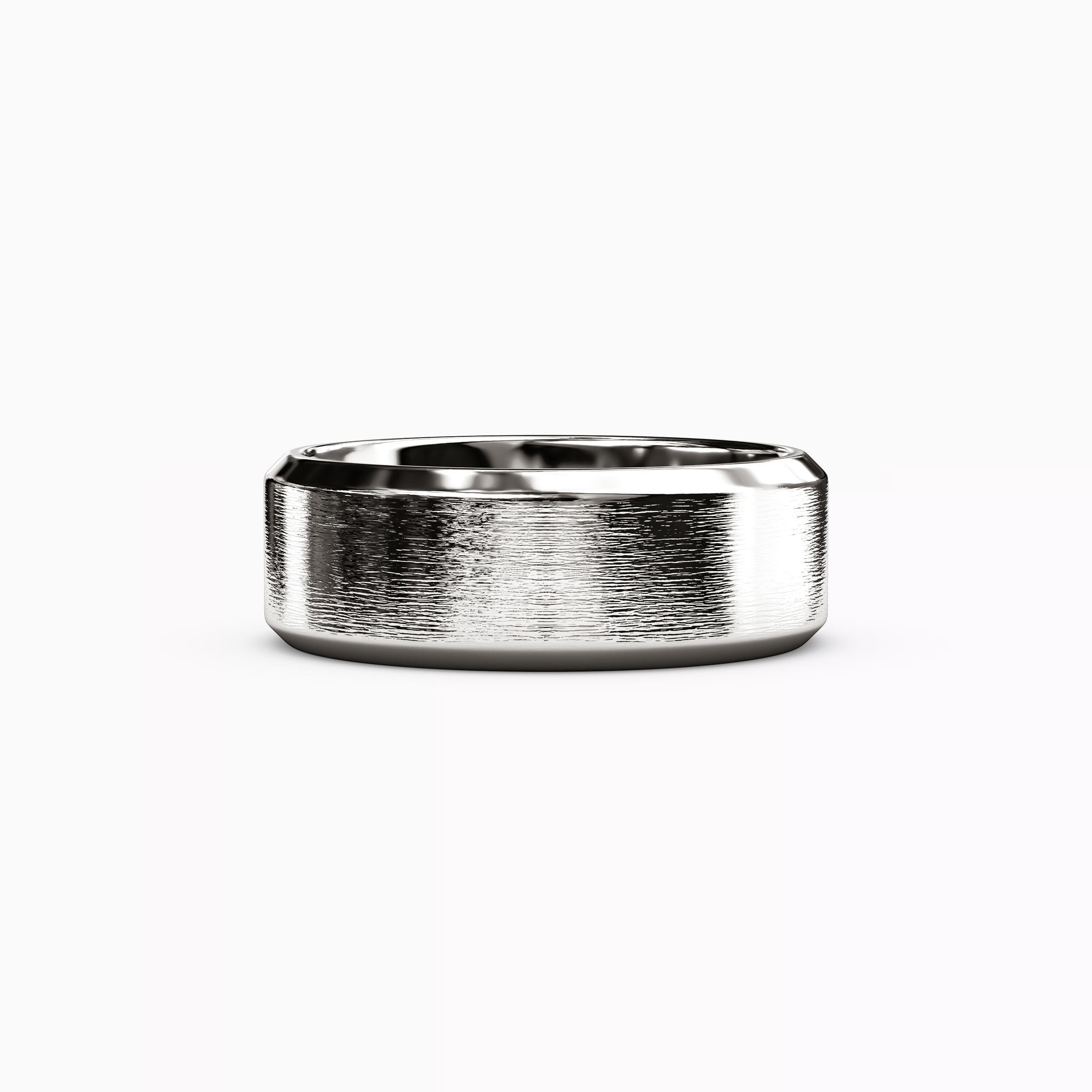 Sandpaper Finish Wedding Band in Platinum