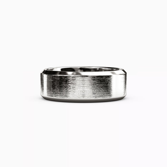Sandpaper Finish Wedding Band in Platinum