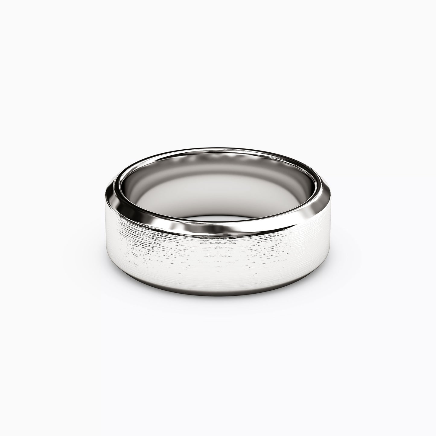 Sandpaper Finish Wedding Band in Platinum