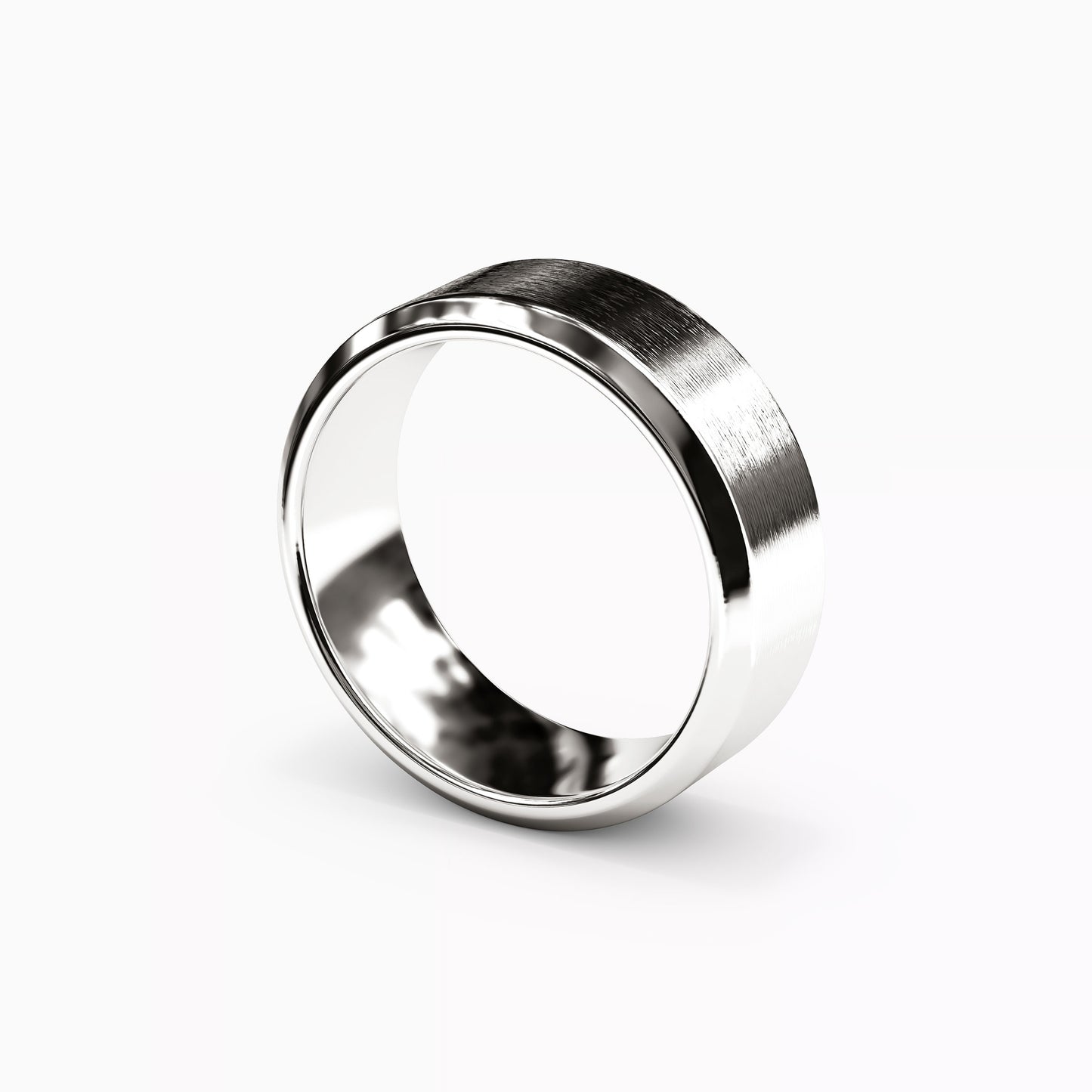 Sandpaper Finish Wedding Band in Platinum